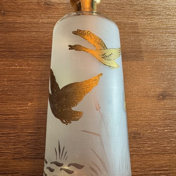 Rare MCM Gold Duck Hunting Decanter Set of 7 KROMEX Server & Wood Tray - Picture 8 of 15